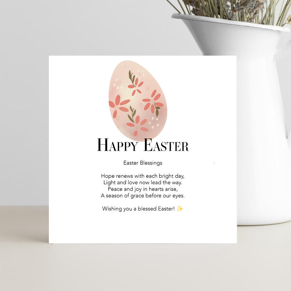 Easter Blessings Card with Hope Renews Poem – Faith Inspired Easter Greeting Card