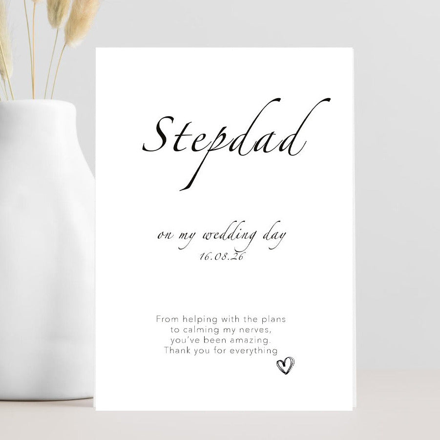 Card for stepdad on wedding day with text