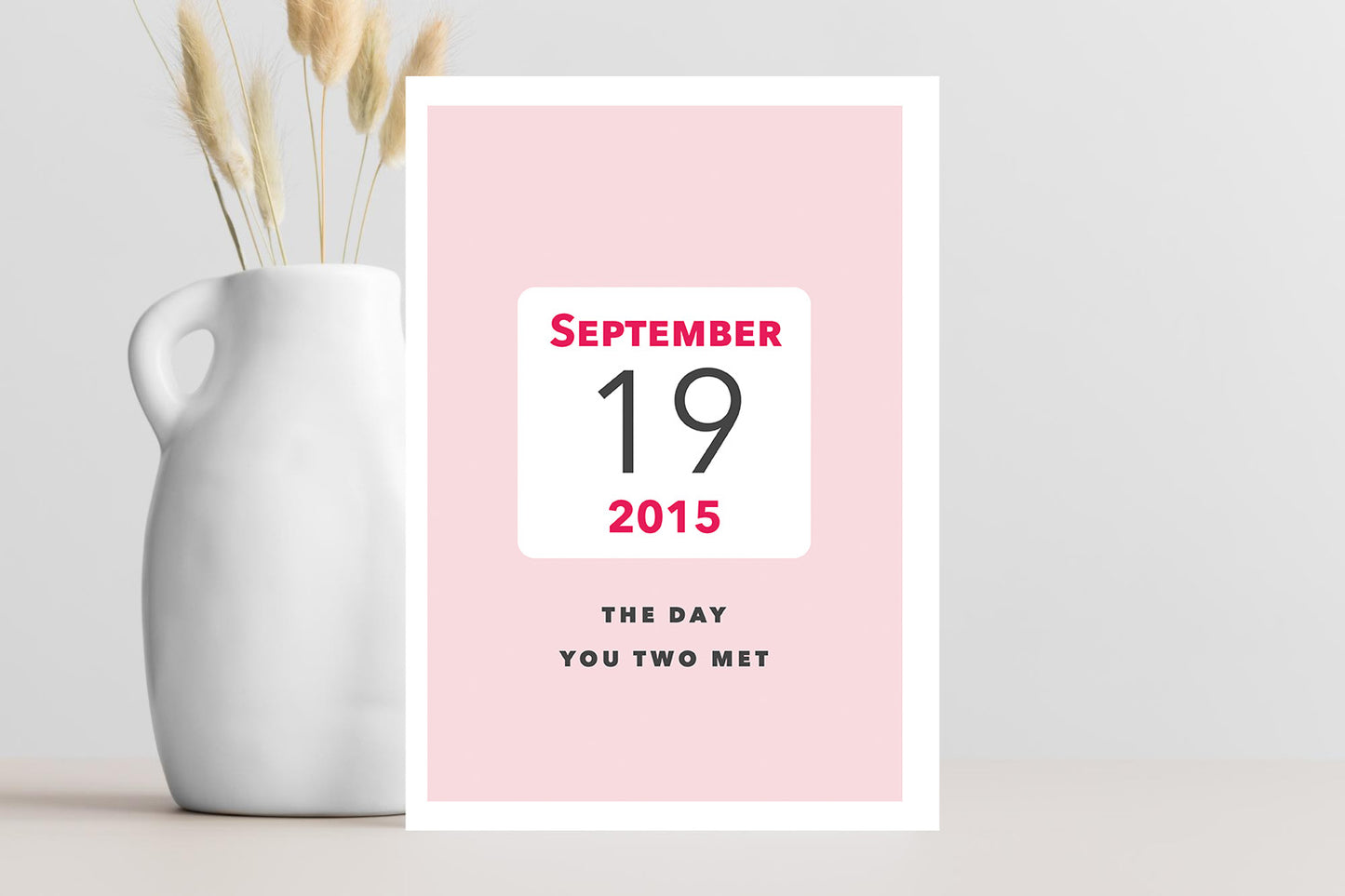 Date personalised card of the day a couple met.