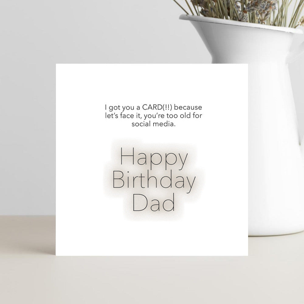 Funny birthday greeting card calling Dad the ultimate champ, designed to make him smile and feel appreciated.