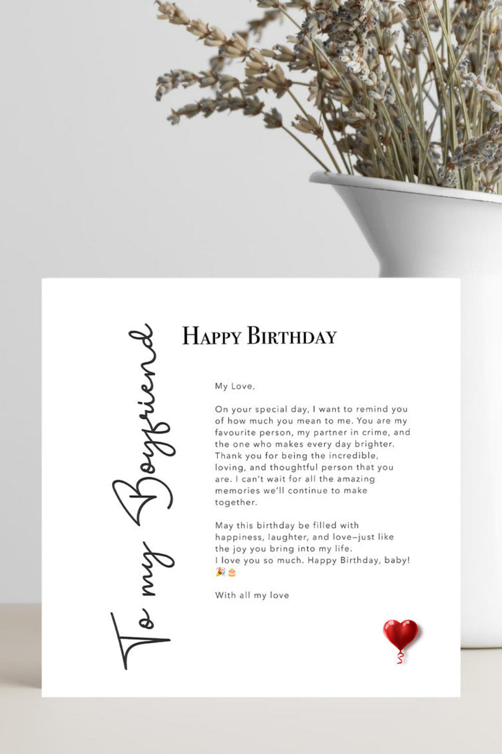 boyfriend birthday card love letter my love on your special day romantic card for him