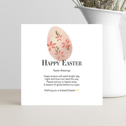 Easter Blessings Card with Hope Renews Poem – Faith Inspired Easter Greeting Card