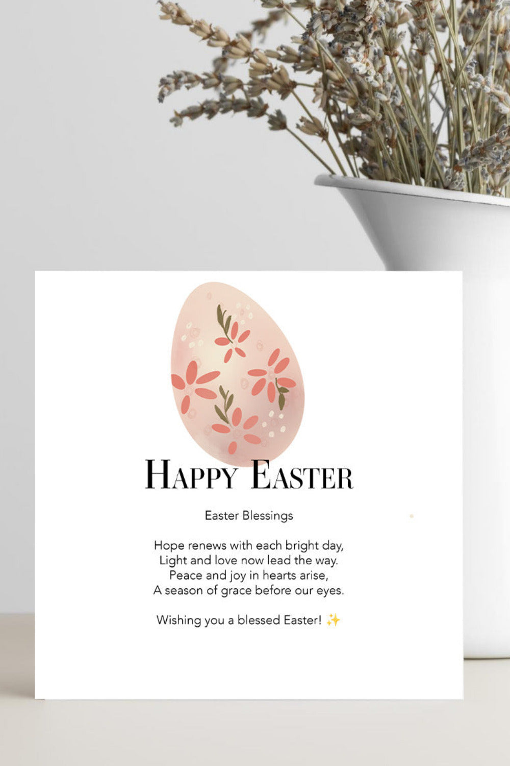 Easter Blessings Card with Hope Renews Poem – Faith Inspired Easter Greeting Card