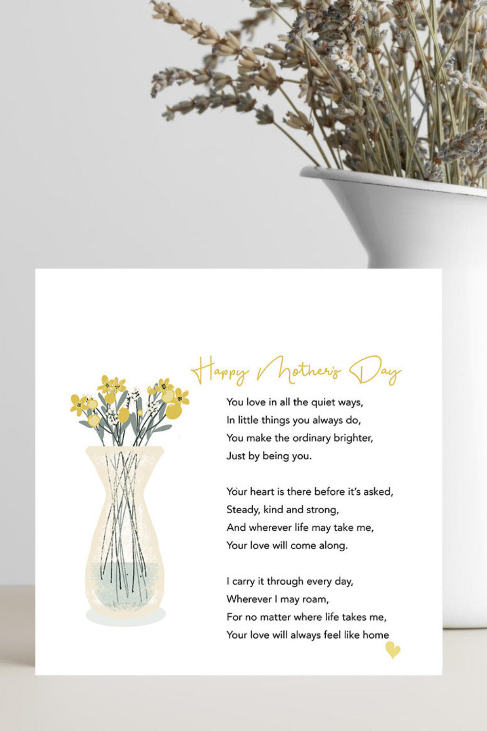 Mother’s Day greeting card with modern sentimental verse for a loving mum