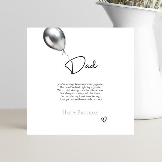 Heartfelt father’s birthday card with poem about steady guidance and love
