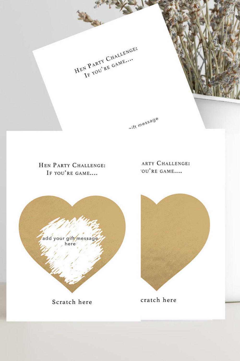 Personalised Hen party greeting scratch card for bachlorette fun.