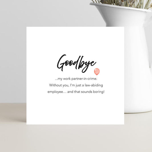 Greeting card with humorous text
