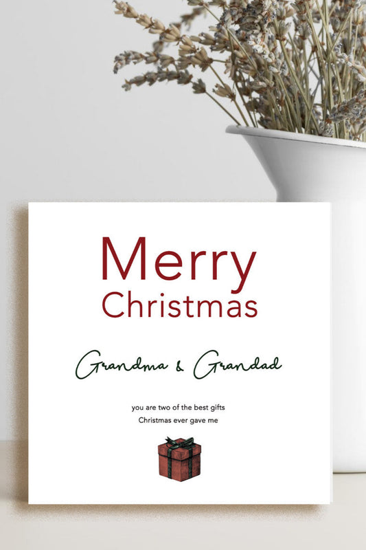 Grandparents are the best present for Christmas greeting card
