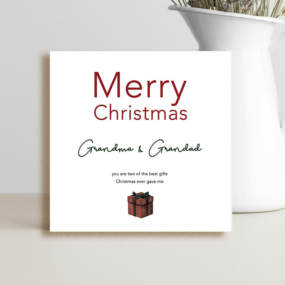 Grandparents are the best present for Christmas greeting card