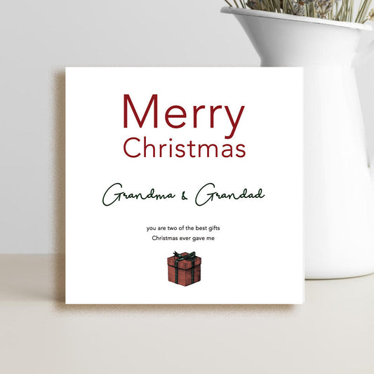 Grandparents are the best present for Christmas greeting card