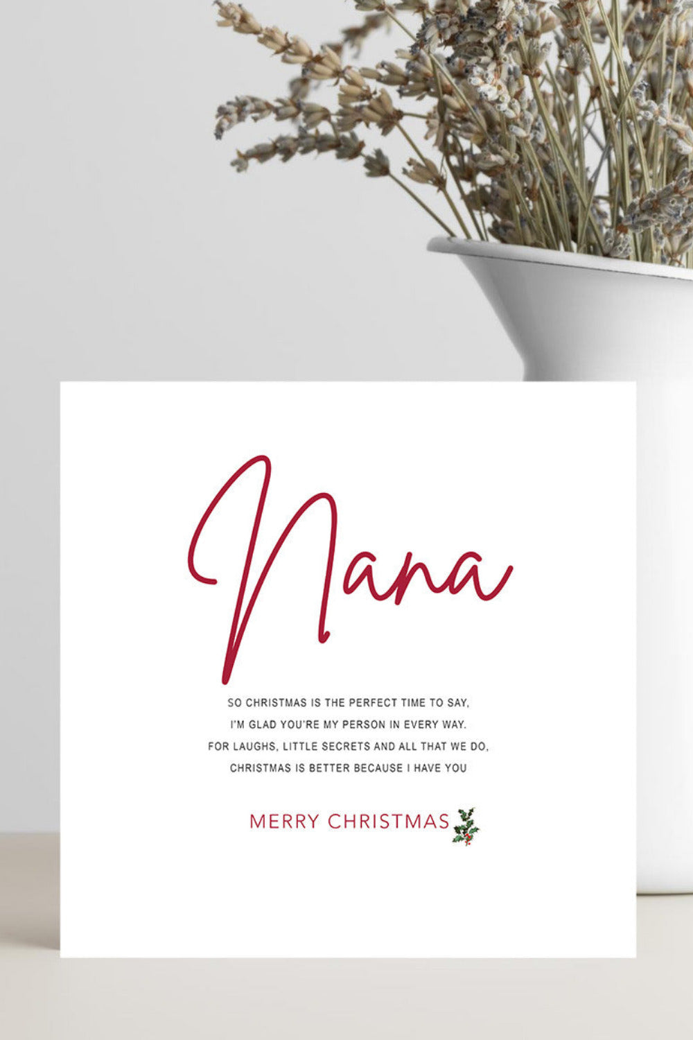 Tongue in cheek, Nana partner in crime Christmas card for grandmothers.