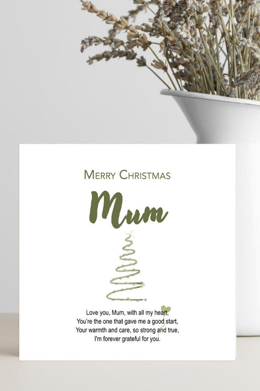 Christmas card for a special mum with words of love.