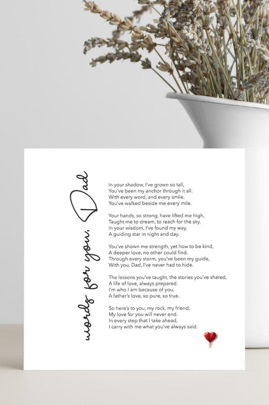 Celebration Card For Dad - In Your Shadow I've Grown So Tall