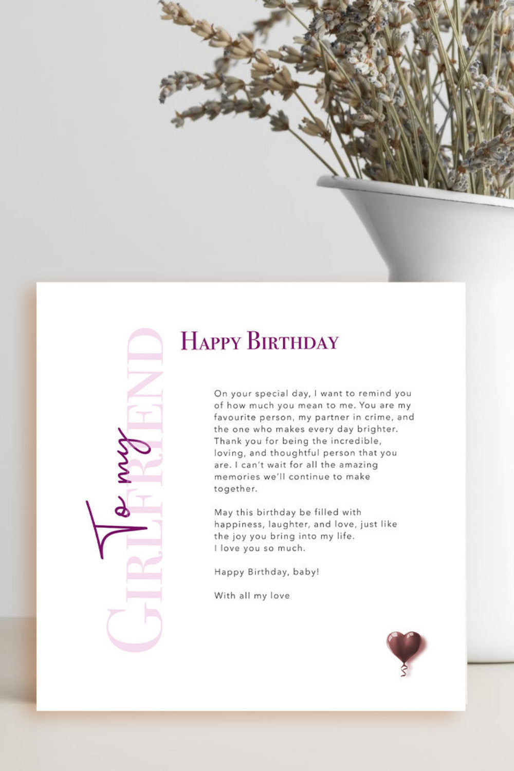 Birthday Card For Girlfriend - How Much You Mean To Me