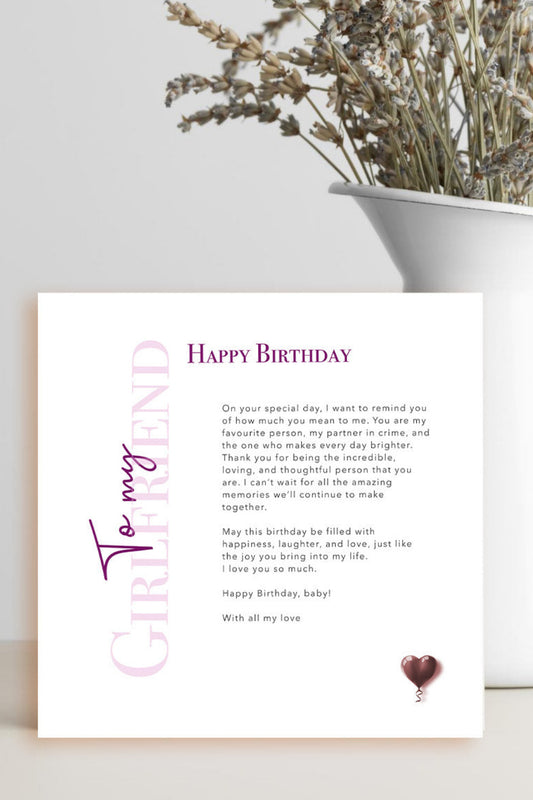 Birthday Card For Girlfriend - How Much You Mean To Me