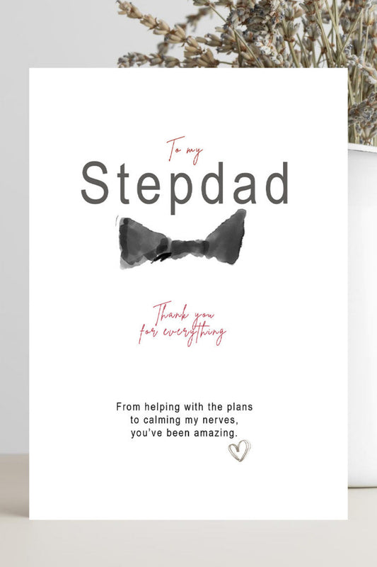 Card for stepdad on wedding day with text 