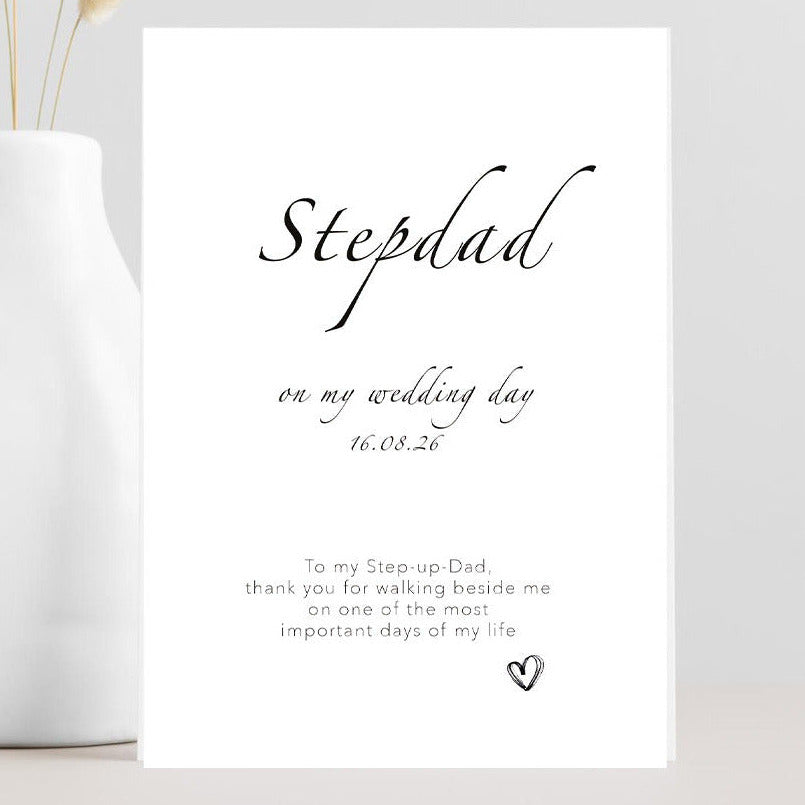 Stepdad, on my wedding day card.l