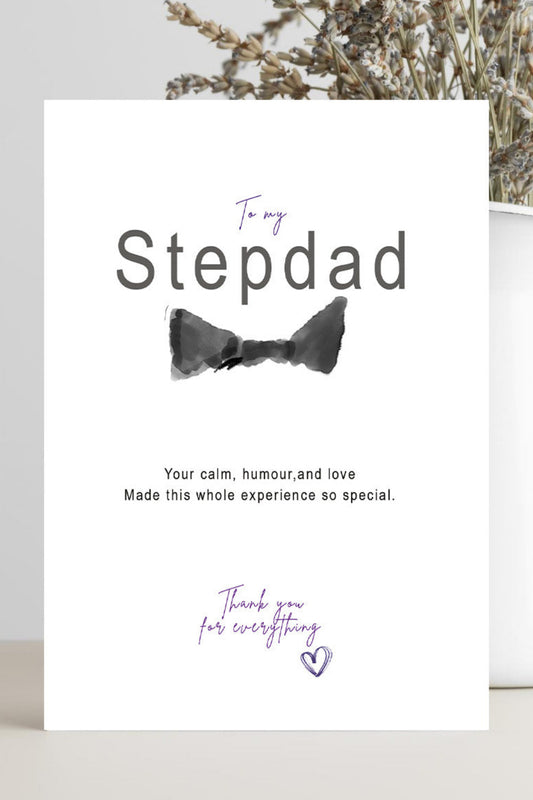 Wedding card for a step dad to show the bride's appreciation