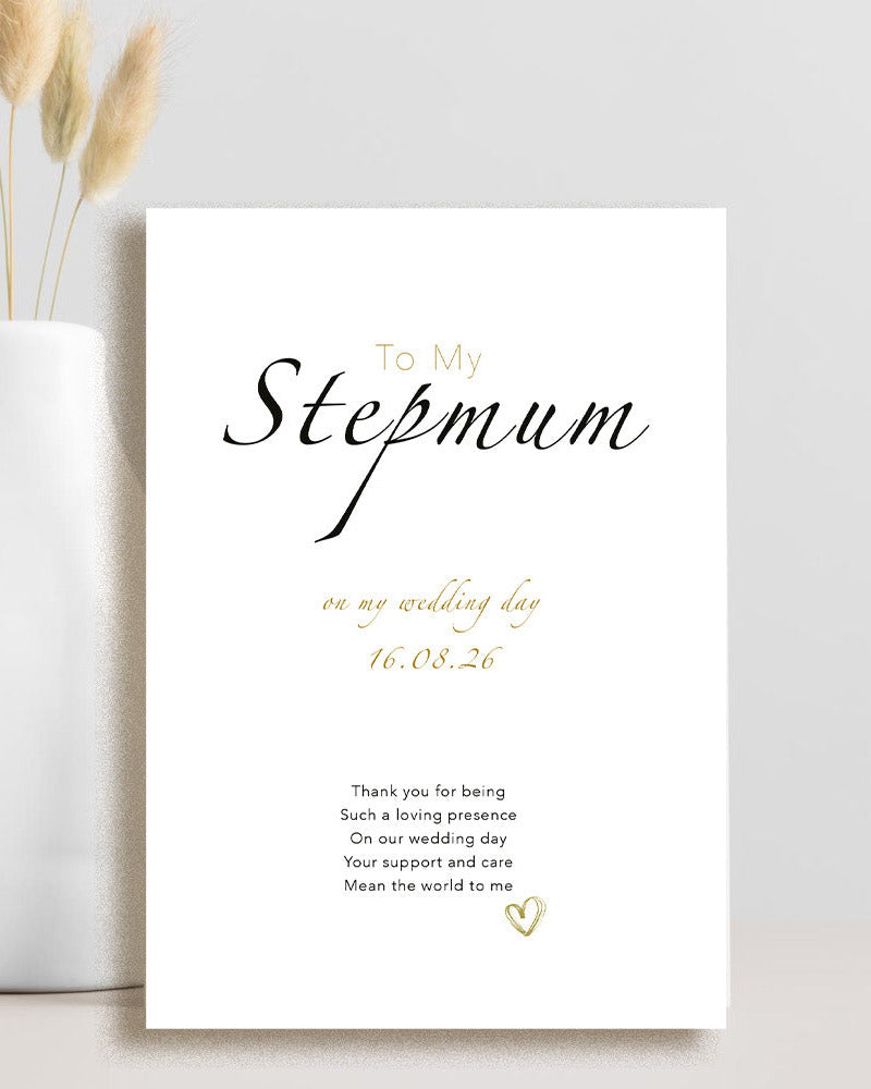 Wedding day stepmum appreciation card.