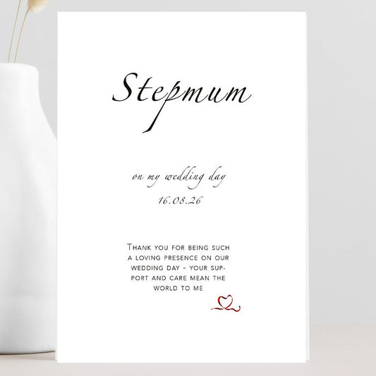 Wedding day stepmum appreciation card.