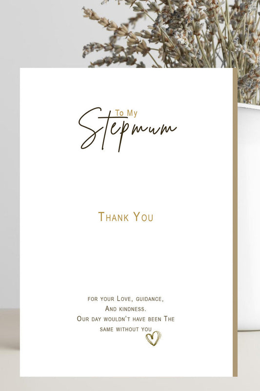 A Stepmum love and guidance wedding day card.