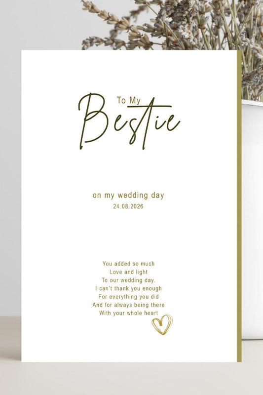 Wedding Thank You Card for Best Friend – You Added So Much Love and Light