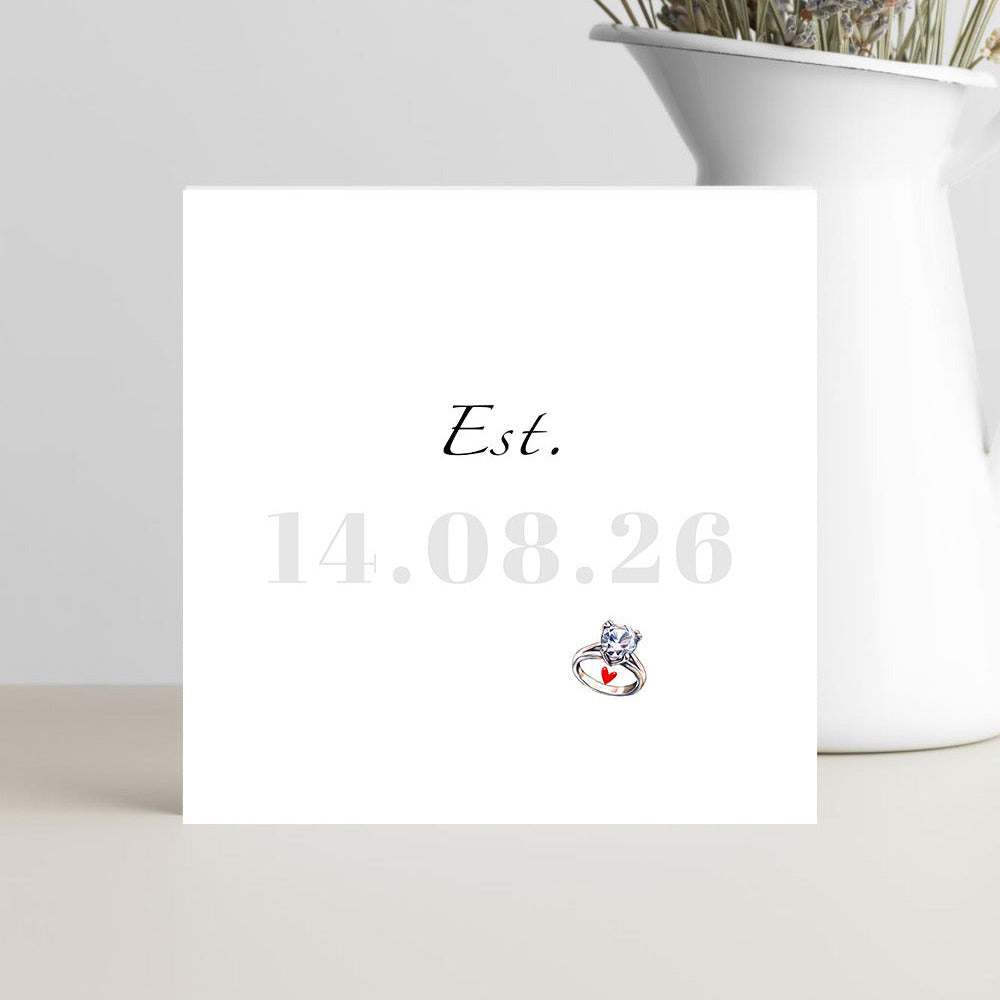 engagement card established date relationship milestone congratulations card for couple