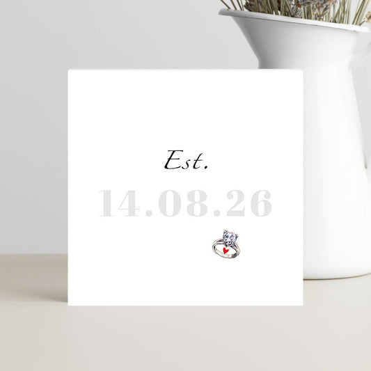 engagement card established date relationship milestone congratulations card for couple