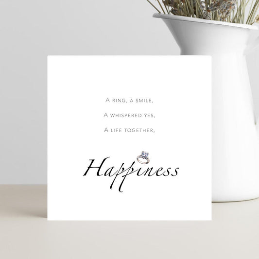engagement card a ring a smile a whispered yes romantic congratulations for couple