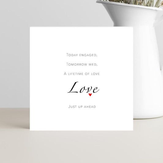 engagement card today engaged tomorrow wed congratulations card for couple
