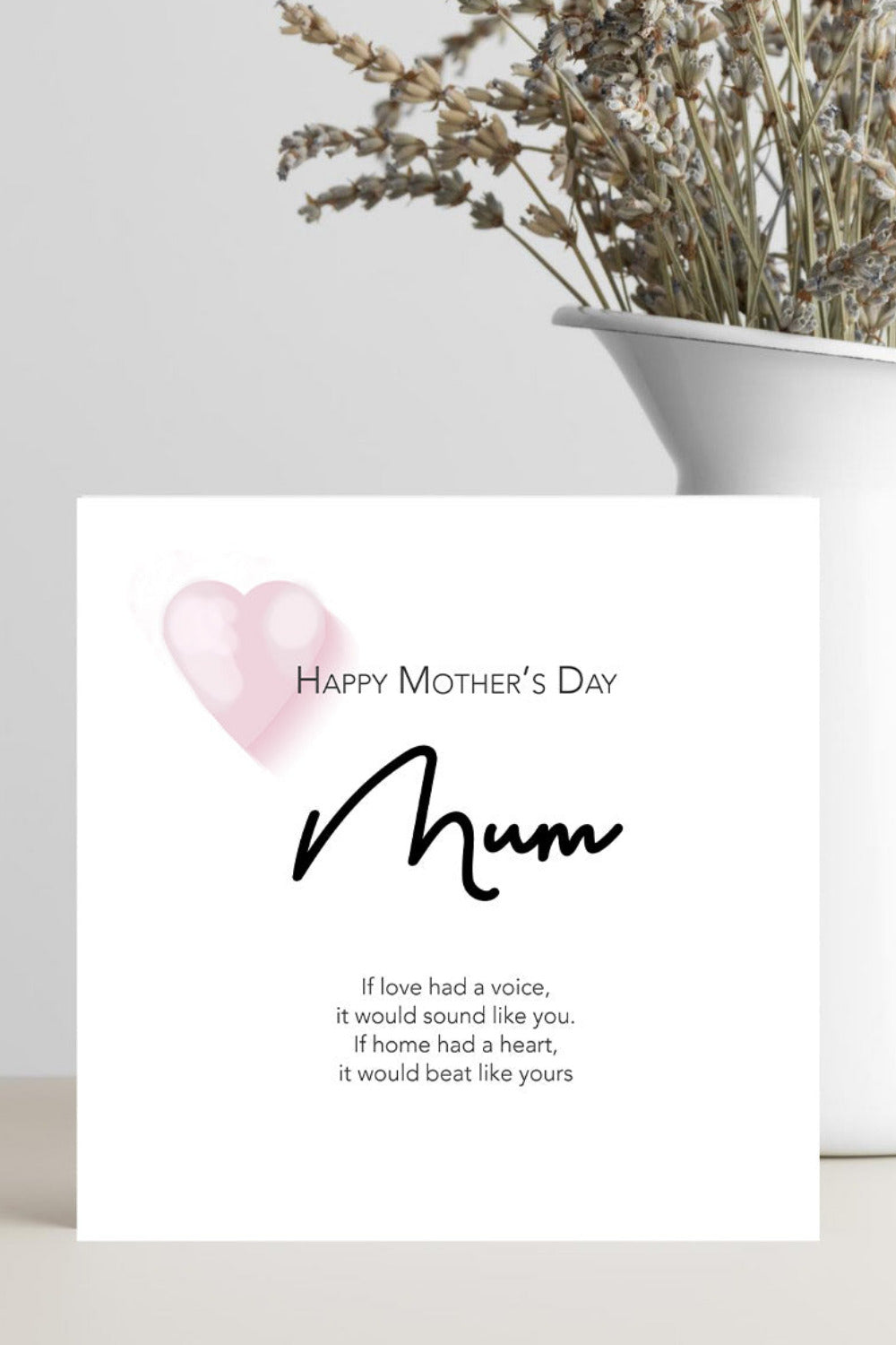 Mother’s Day card for mum with the words if love had a voice