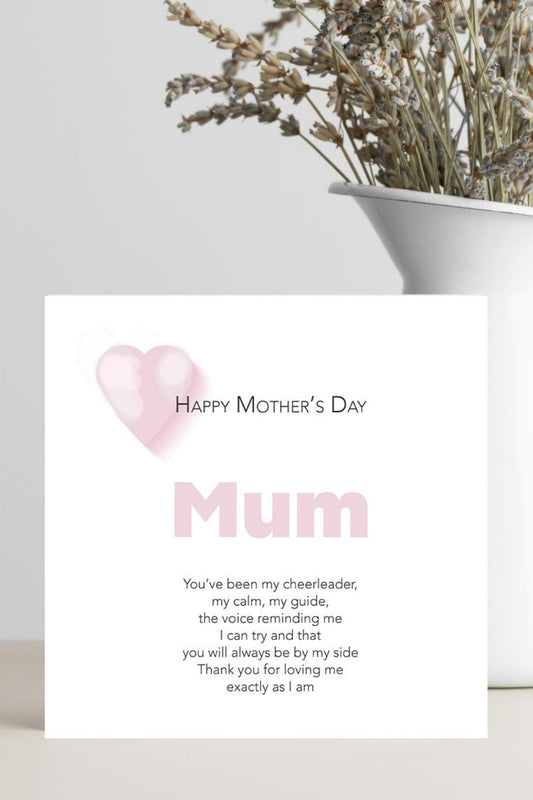 Mother’s Day card for mum with the words you’ve been my cheerleader