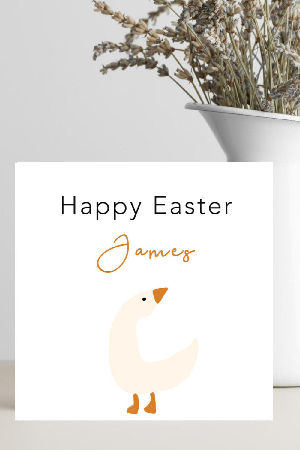 Personalised Children’s Easter Card with Cute Goose Illustration