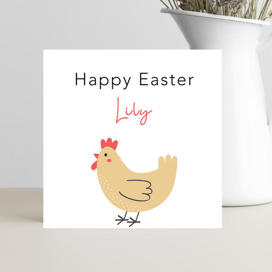 Personalised Children’s Easter Card with Cute Chick Illustration