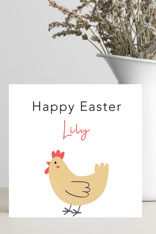 Personalised Children’s Easter Card with Cute Chick Illustration