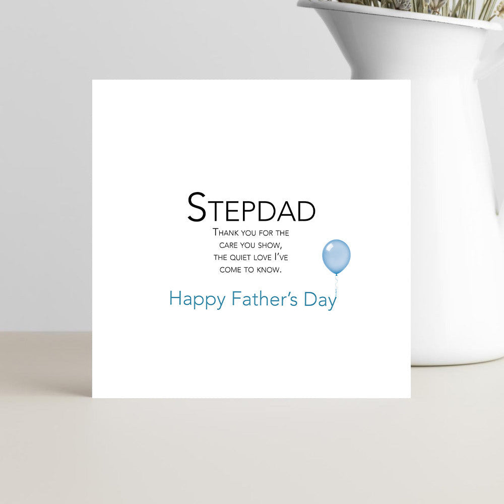Father’s Day card for stepdad with verse about quiet love and care