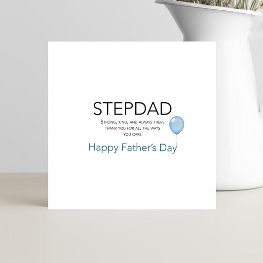 Father’s Day card for stepdad with message about being strong kind and always there