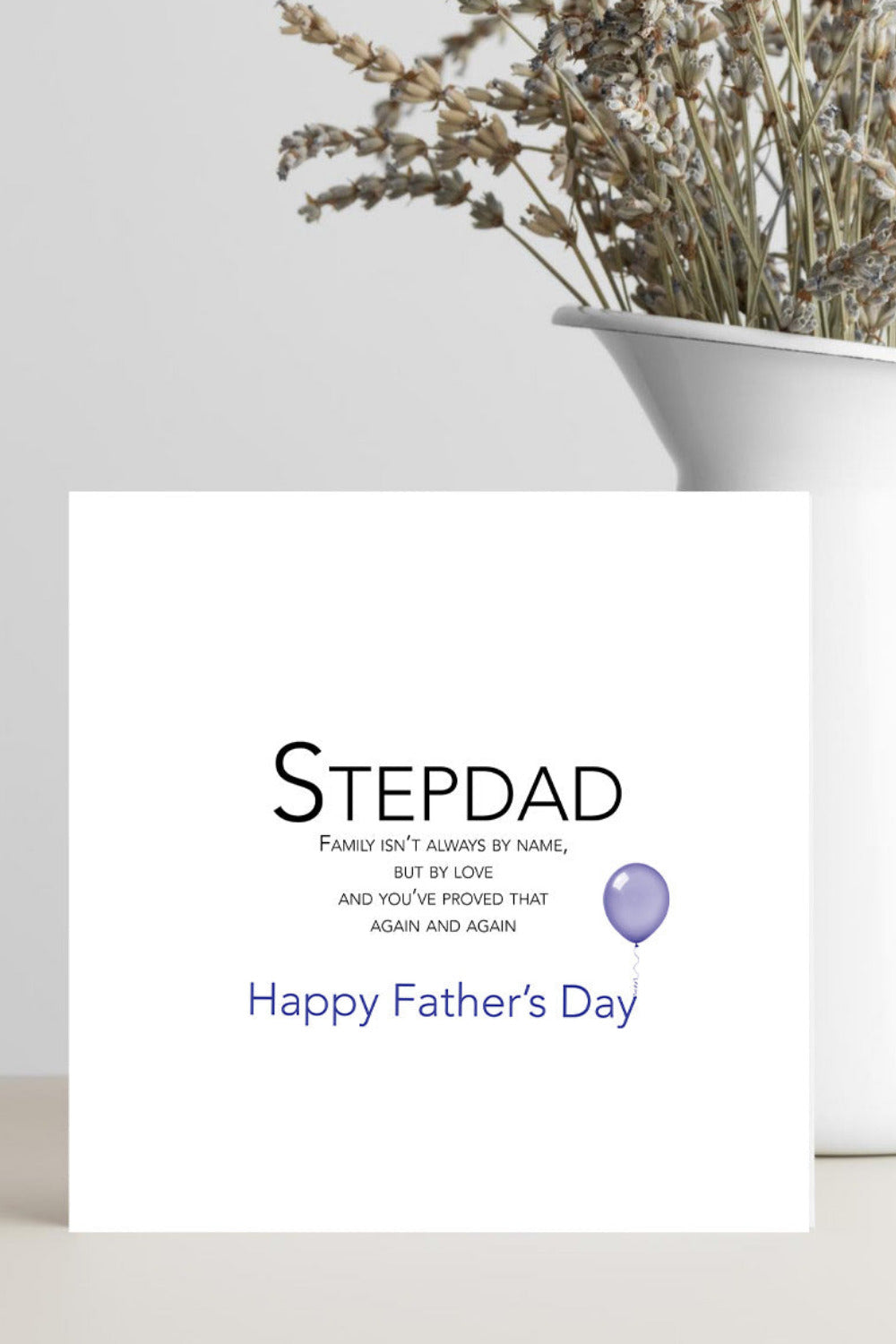 Father’s Day card for stepdad with message about family being defined by love