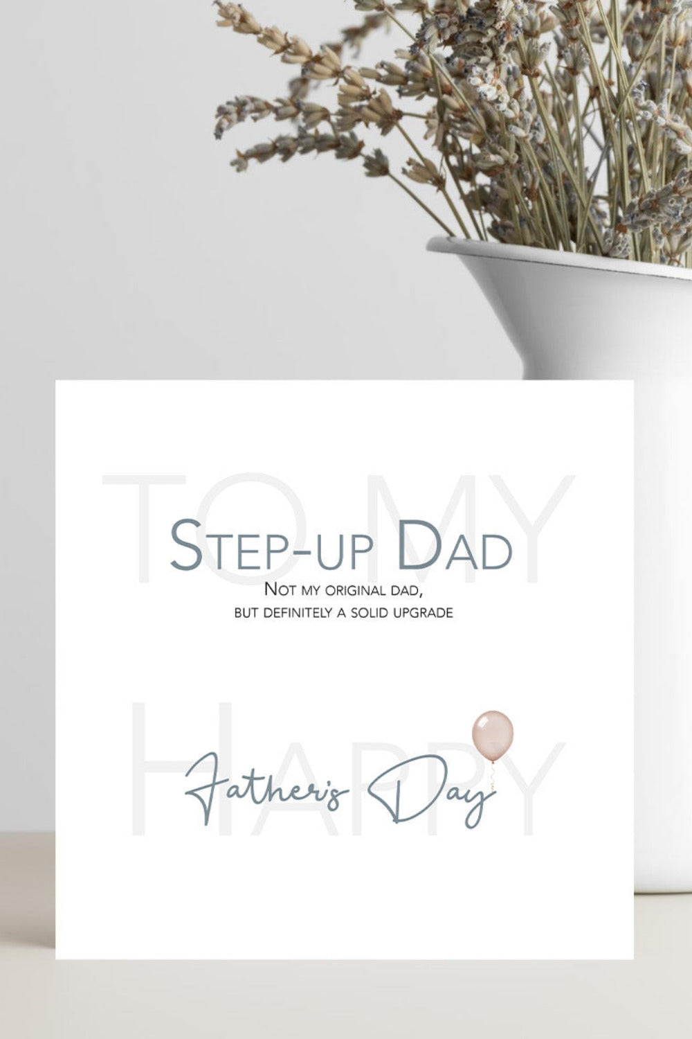 Funny Father’s Day card for stepdad with “solid upgrade” humorous message