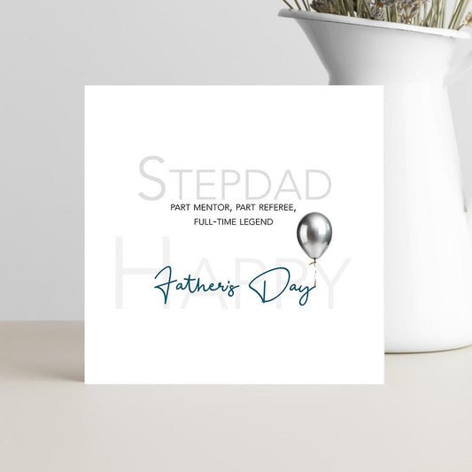 Funny Father’s Day card for stepdad part mentor referee full-time legend
