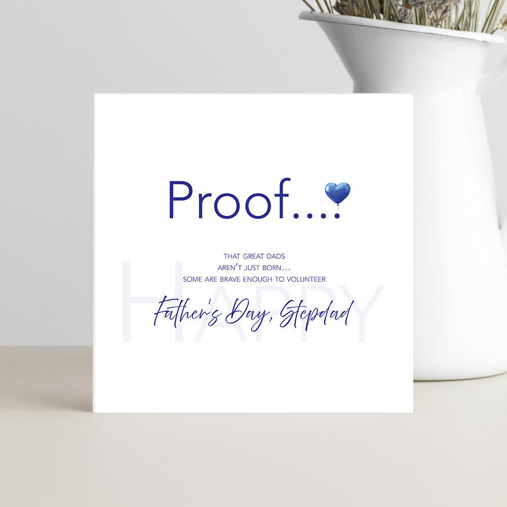 Father’s Day card for stepdad about great dads volunteering and stepping up
