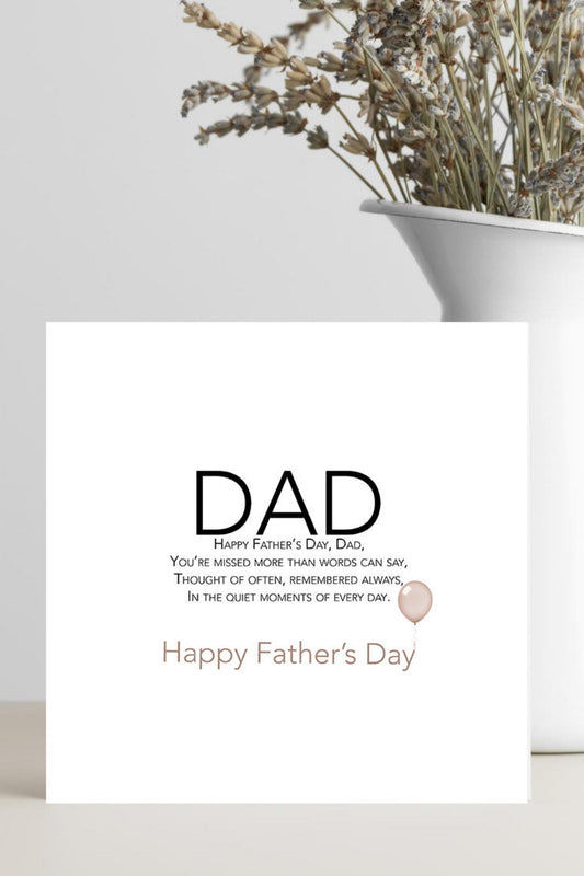 Father’s Day memorial card for dad with heartfelt remembrance verse