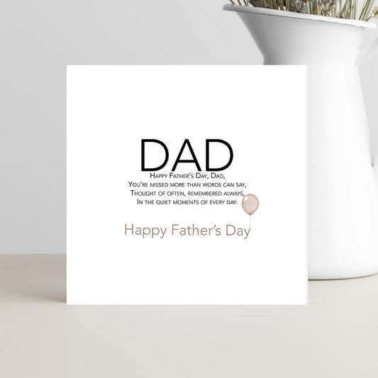 Father’s Day memorial card for dad with heartfelt remembrance verse