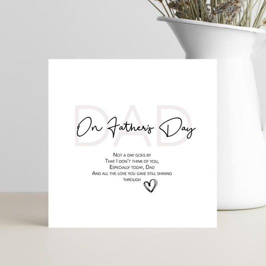 Father’s Day remembrance card for dad with sentimental verse about love and memory
