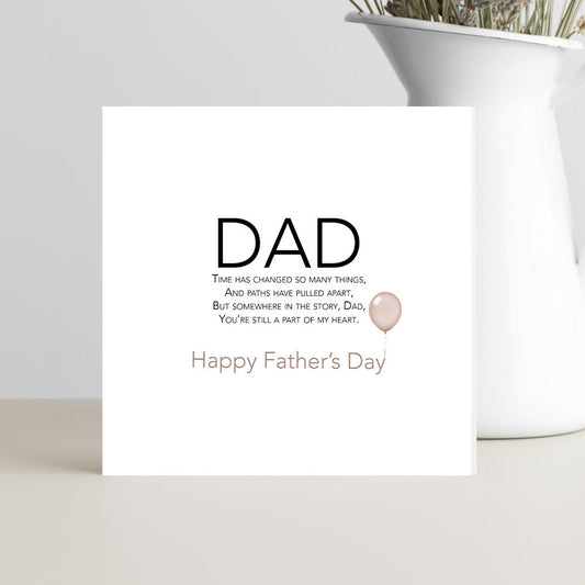 Father’s Day card for dad with heartfelt verse about distance and still being in my heart