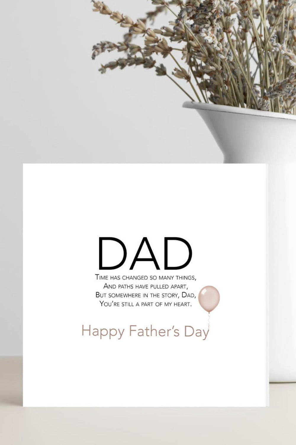 Father’s Day card for dad with heartfelt verse about distance and still being in my heart