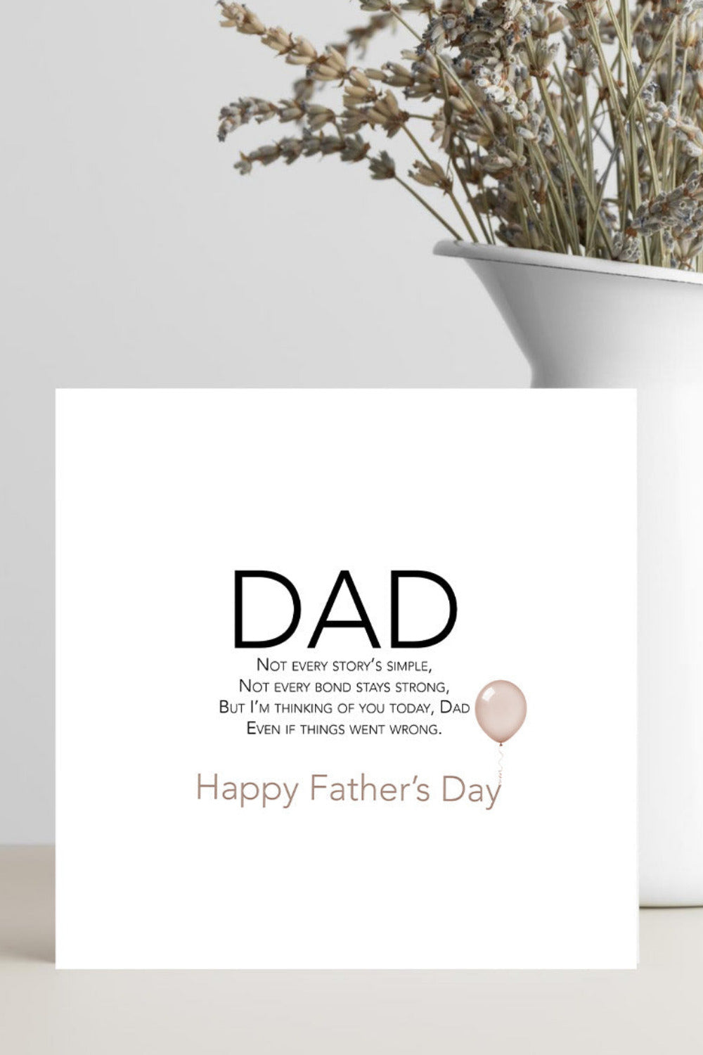 Father’s Day card for dad with honest verse about complicated relationship and reflection
