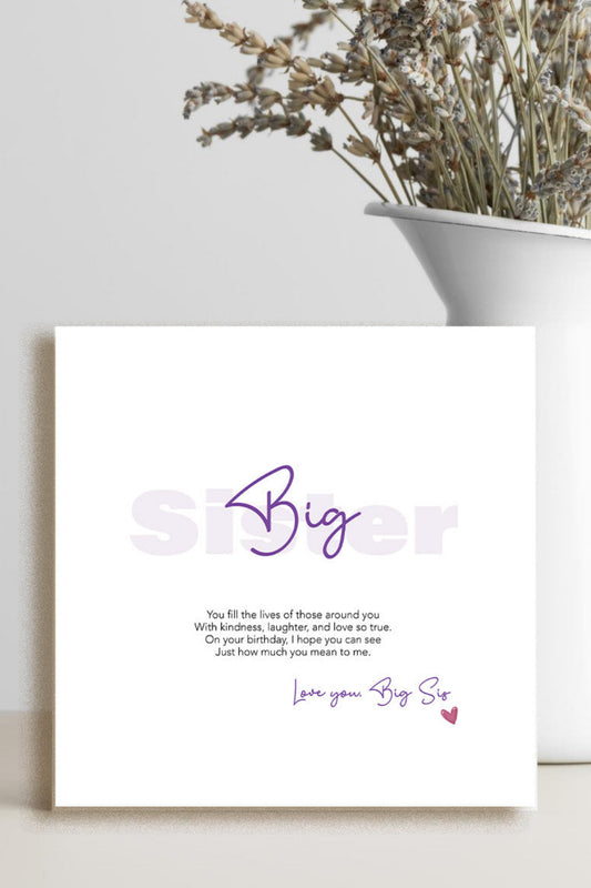 A square card for a big sister