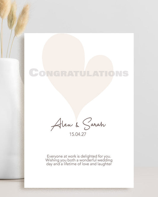 wedding congratulations card from colleagues everyone at work is delighted for you