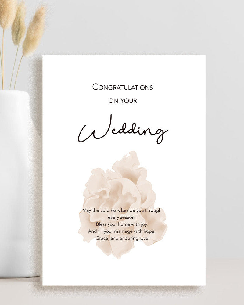 Christian wedding congratulations card may the Lord walk beside you faith blessing for newlyweds